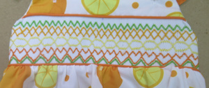 Combinaison smockée d'été pour bébé fille, imprimé agrumes orange vif, manches à volants, barboteuse bulle, tenue de vacances pour tout-petit - Product Image 5