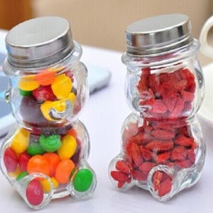 40Ml 80Ml 160Ml 320Ml Glass Candy Jar Honey <strong>Bear</strong> <strong>Bottle</strong> With Lid Cap - Product Image 2