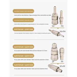 Aksesori pompa & kompresor udara pneumatik konektor cepat penguncian otomatis tipe C fitting pipa Dok selang udara Pria Wanita - Product Image 3