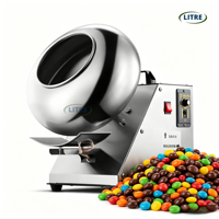 Machine à polir le sucre et le chocolat, cuve de 600 mm à température réglable, enrobeuse en acier inoxydable à vitesse variable