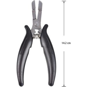 Obexa Hair Extension Pliers Black <b>Thread</b> D Shape Stainless Steel Professional Keratin <b>Tool</b> - Product Image 2