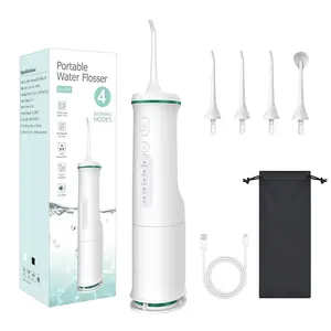 OEM Portable Waterproof Water Jet Flosser Green Water Flosser Cordless for Teeth with Expandable Tank 350ml