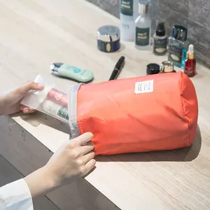 थोक फैशन यात्रा पोर्टेबल तह मेकअप भंडारण बॉक्स राउंड वॉश वाटरप्रूफ कॉस्मेटिक लैपटॉप बैग बैग बैग