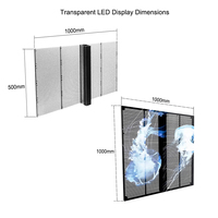 Pantalla LED Transparente de Hielo P3.91-7.82 P2.6-5.2, Pantalla LED de Rejilla para Ventanas de Vidrio, Centros Comerciales y Tiendas