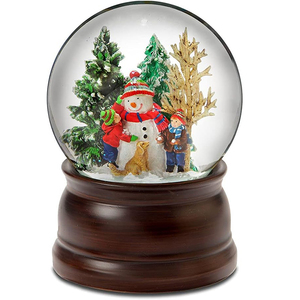 BSCI Factory Christmas Snow <strong>Globe</strong> <strong>Snowman</strong> and Friends Snow <strong>Globe</strong> with LED Lighting - Product Image 1