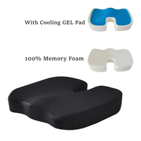 Coussin de siège orthopédique en gel rafraîchissant en mousse à mémoire de forme 100 % en forme de U pour chaise de bureau, voiture, soulagement de la pression sur le coccyx et la sciatique
