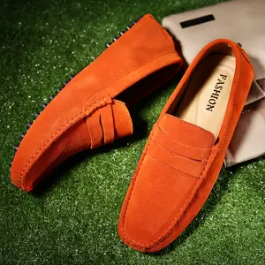 Fashion Men Casual Shoes Genuine Leather Men Loafers Slip On MenのFlats靴Comfortable Male Driving Shoes