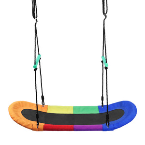 Columpio infantil con forma de barco, 123 cm x 47 cm, tela Oxford con pasamanos para uso doméstico y exterior - Product Image 3