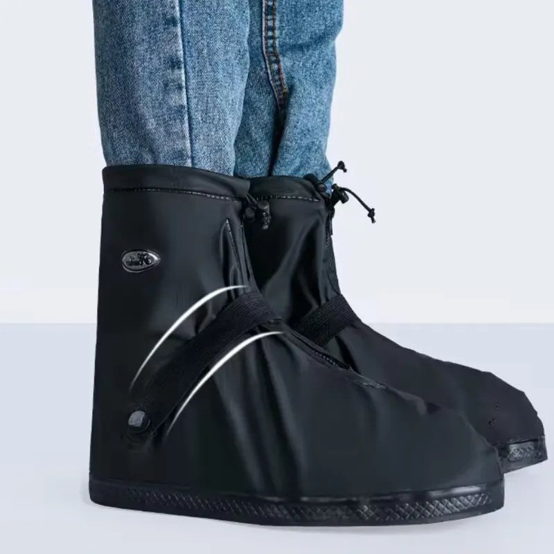 Portátil impermeable lluvia resistente a las manchas botas de zapatos plástico PVC antideslizante lavable cubierta de zapatos