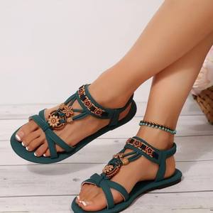 Sandales plates élastiques une pièce de style bohème à la mode pour femmes - Product Image 4