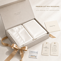Parure de lit en soie de mûrier 19 momme 100% soie, personnalisée avec impression sérigraphique, vente en gros, quatre pièces