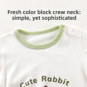 Mameluco de Bebé Ultrafino y Transpirable de Algodón Puro, de Manga Corta con Diseño de Conejo de Dibujos Animados, para Verano, Directo de Fábrica - Product Image 2