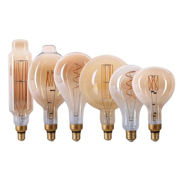 Vintage 4W 6W 8W E26 E27 E40 G200 G380 Dim Large Oversize Led Curved Huge Edison Filament Bulb Decorative Light Bulbs