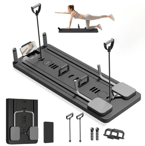 Portable Multifunctional Pilates Slider Board with Resistance <b>Bands</b> for Home Core <b>Workout</b> & Full Body Exercise - Product Image 3