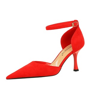 BIGTREE 8386-8 Zapatos de Tacón Alto y Fino para Mujer, Diseño de Punta Puntiaguda, Correa en el Tobillo, Parte Superior de PU, Cierre Deslizante, Ideales para Bodas de Verano - Product Image 5