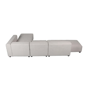 European Modern White Fabric <span class=keywords><strong>I</strong></span> Shaped Sectional Corner Couch Sofa - Product Image 4