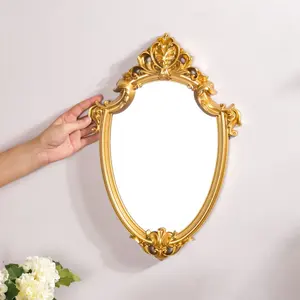 Elegant <b>Gold</b> Brushed Metal Wall <b>Mirror</b> Sturdy Custom Design Perfect for Bedroom Vanity and Dressing Area Decor Made in India - Product Image 6