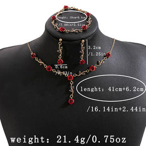 ชุดเครื่องประดับนาฬิกา E-4โรส4ชิ้นลายโบโฮของขวัญสุดพิเศษสีกุหลาบแดง4ชิ้น montre Bijoux Boho ดีไซน์แบบฮิปปี้ merveilleux cadeau - Product Image 4