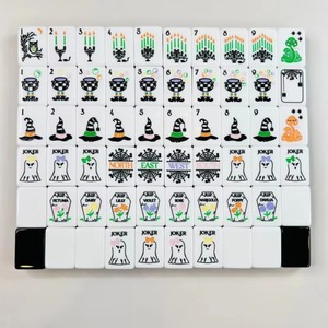 Set di Mahjong Americano di Lusso Hocus Pocus per Halloween, 160 Pezzi, Tessere in Acrilico Incise a 2 Strati per Incontri Stagionali - Product Image 3