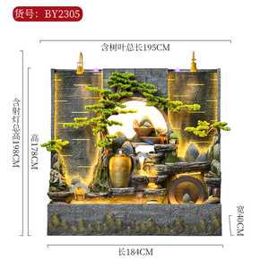 Décorations de paysage de cour de jardin extérieur élégant rideau d'eau en fibre de verre fontaines murales écran coulant rocaille pour - Product Image 2