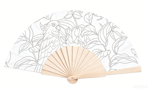 พัดมือสีดำพิมพ์โลโก้ตามสั่งขายส่งสำหรับผู้หญิง - Product Image 4