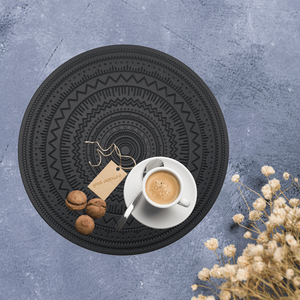 2025 High Grade Classic Round <b>Leather</b> Table Mat PVC Kitchen Wedding Mat PU <b>Placemat</b> Classic Style - Product Image 1