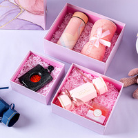 Boîte cadeau isotherme carrée créative avec couvercle et base, modèle KY rose estampé, pour souvenirs et emballages en gros