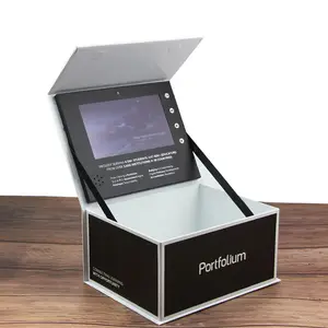 क्रिसमस उपहार पैकेजिंग के लिए उच्च गुणवत्ता वाले नवीनतम डिजाइन 7 इंच एलसीडी स्क्रीन डिस्प्ले वीडियो संगीत उपहार बॉक्स