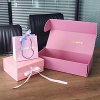 Boîtes en carton kraft personnalisées en gros avec logo rose et marron, petites boîtes d'expédition pour colis postaux, emballages cosmétiques, soins de la peau, bijoux, cadeaux