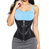 Corset amincissant et gainant pour femme avec fermeture éclair, haute compression, pour le fitness et le remodelage de la taille et de l'abdomen