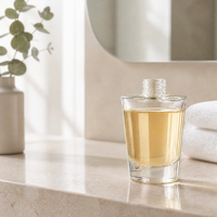 Botol Kaca Reed Diffuser Kosong Grosir 100-200ml Dengan Tutup Kayu Logam untuk Pengharum Aroma Rumah Hotel DIY Isi Ulang