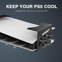 Support de rangement en métal sous le bureau pour console PS5, étagère en acier au carbone avec protections en silicone, gain de place pour l'organisation du bureau