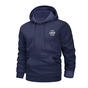 Sweat-shirt unisexe en polaire épais brodé, uni, avec logo personnalisé, pull décontracté à manches longues avec poche, vêtement de sport pour l'hiver - Product Image 1