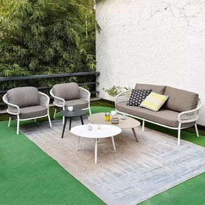 Outdoor <b>Garden</b> <b>Set</b> Aluminum Frame Woven <b>Garden</b> Rattan <b>Set</b> for Waterproof Sunscreen Courtyard Balcony Villa - Product Image 4