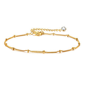 Anmu-tobillera básica de verano para mujer, joyería con cuentas de acero inoxidable para decoración de pie - Product Image 1