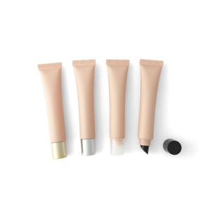 Tube d'Emballage Cosmétique Rond et Souple Personnalisé pour Crème Contour des Yeux 20g, Récipient en Plastique Mat <span class=keywords><strong>Abricot</strong></span> avec Pompe, Rouge à Lèvres, <span class=keywords><strong>Baume</strong></span> à Lèvres - Product Image 4