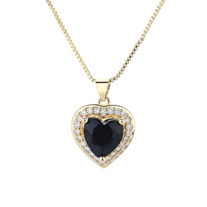 Link Chain Love Premium Beautiful <strong>Black</strong> <strong>Heart</strong> -Shaped Pendant Necklace Fine Fashion Jewelry Gifts for Women - Product Image 4