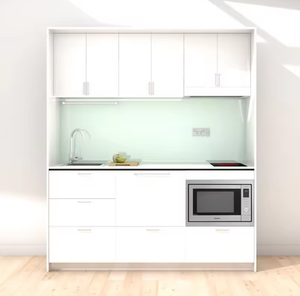 Nueva Cocina Compacta Personalizada para Hotel, Cocina Compacta Económica de Madera, Cocina Compacta de Una Pieza para Apartamento Tipo Estudio - Product Image 3