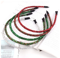 Serre-tête fin personnalisable avec paillettes et strass de Noël |   Directement de l'usine |   Accessoires pour cheveux de fête