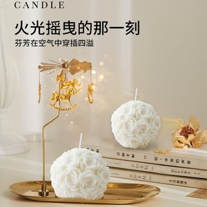 Bougie parfumée en cire de soja Northern Mu Rose Ball, parfum freesia anglais, décoration pour chambre à coucher, cadeau de Saint-Valentin - Product Image 4