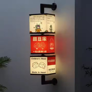 Ngoài trời không thấm nước 4 mặt xoay dẫn ánh sáng hộp vuông quảng cáo hiển thị cho nhà hàng treo cài đặt - Product Image 5