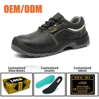 Zapatos de Trabajo Tiger Master con Puntera de Acero, Antipinchazos, Antiestáticos, de Cuero Negro, Antideslizantes, Resistentes al Aceite y Ácidos para Hombre, OEM