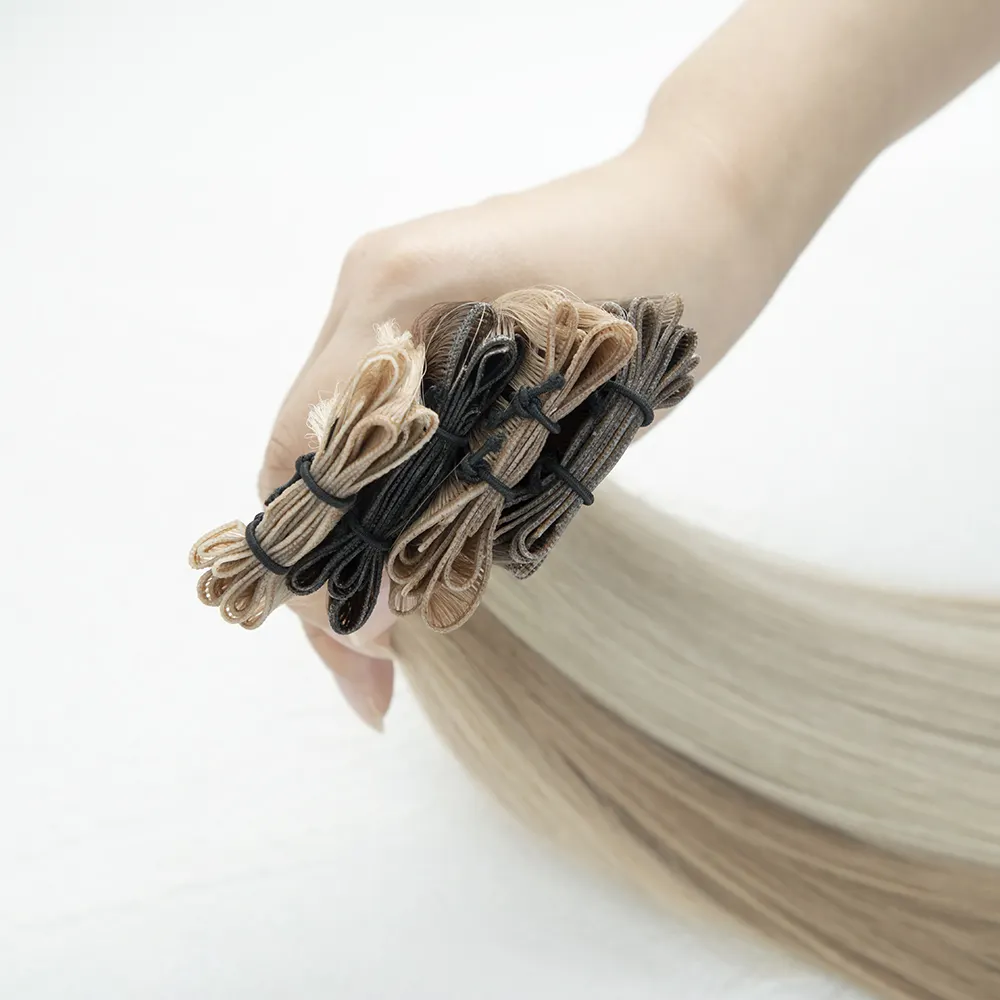 2023 Hot Sale New Weft Hair Hand Tied Weft Cuticle Aligned Seamless Genius weft extension