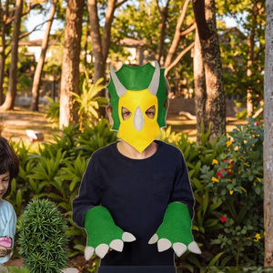 Masque et queues de dinosaure en feutre de laine faits à la main - Amusant, durable, éducatif, pour les enfants de 5 à 7 ans, unisexe, excellente idée <span class=keywords><strong>cadeau</strong></span> - Product Image 6