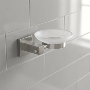 Porte-savon mural minimaliste en acier inoxydable brossé, design rond, facile à nettoyer, accessoire de salle de bain - Product Image 2