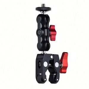 Pince à crabe rouge professionnelle durable avec trou de vis en alliage d'aluminium noir UNC 1/4 et 3/8 pour accessoires de studio photo Magic Arm - Product Image 3