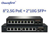 Switch Ethernet Tanpa Manajemen Pabrik Langsung 8*2.5G RJ45 POE +2 *10 Gigabit SFP+ Ports POE Switch DC 48V dalam Switch 2.5g Switch 10Gb