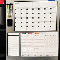 Tableau de calendrier magnétique effaçable à sec prêt à être expédié pour réfrigérateur, tableau blanc magnétique amovible effaçable pour planificateur mensuel, hebdomadaire et quotidien