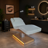 Table de beauté électrique à 3 moteurs avec roulettes verrouillables, port de charge USB, hauteur réglable, pour salon, spa, clinique dentaire, esthétique
