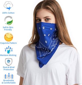 Commercio all'ingrosso di Alta Qualità 22 ''Piazza del Cotone di Paisley Stampa Sciarpa Maschera Fazzoletto Faccia Bandane Protezione - Product Image 3